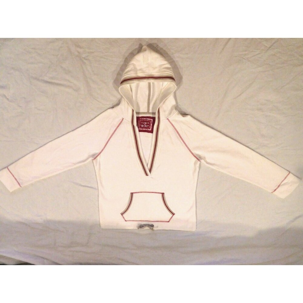 Sonoma Hoodie Sweatshirt M V Neck White Pullover